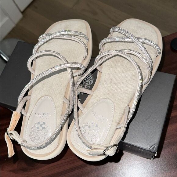 Jimena Embellished Sandal (Women)VINCE CAMUTO Taupe Size 6 - Picture 6 of 7